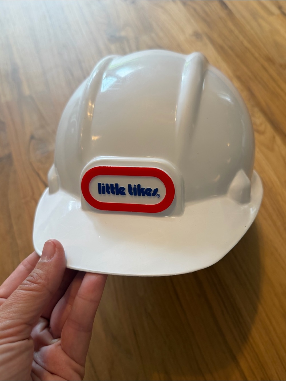 Vintage Little Tikes White Construction Hat Toddler/Child Adjustable Insert